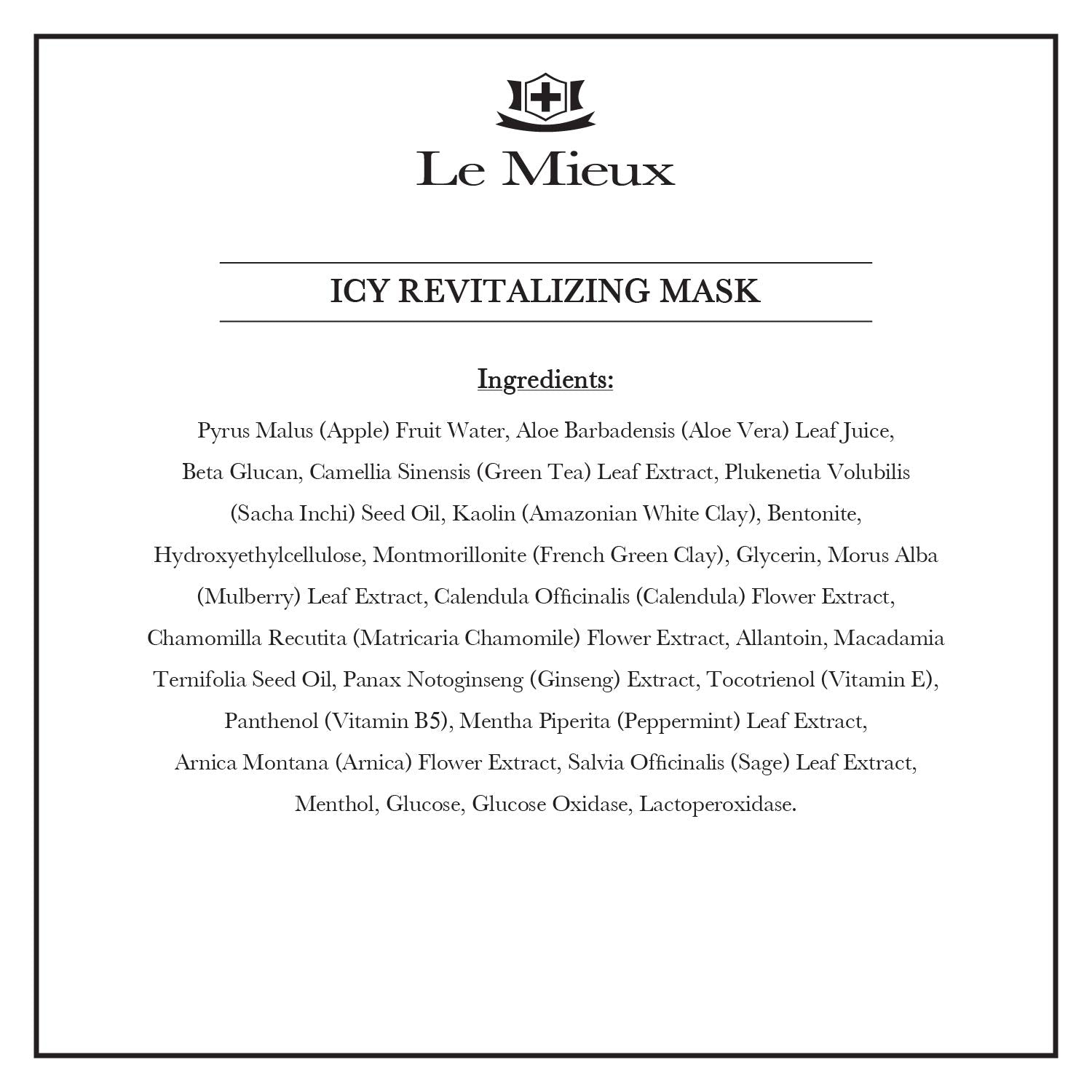 Le Mieux Icy Revitalizing Mask – Cooling Clay Mask for Oily & Blemish-Prone Skin (2 oz / 60 ml)