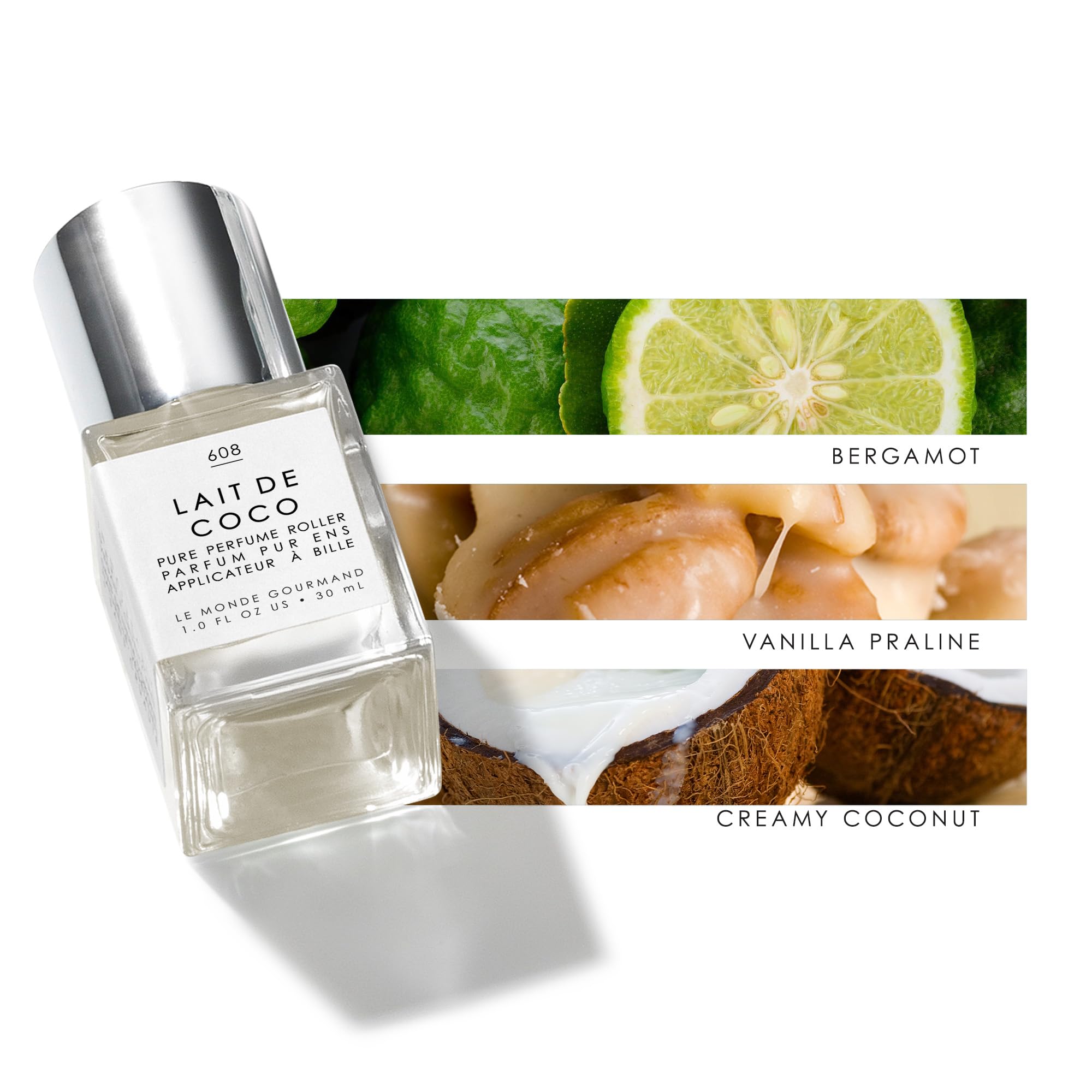 Le Monde Gourmand Coconut Milk Perfume Oil – 1 fl oz (30 ml) Fresh, Creamy Coconut Vanilla Scent