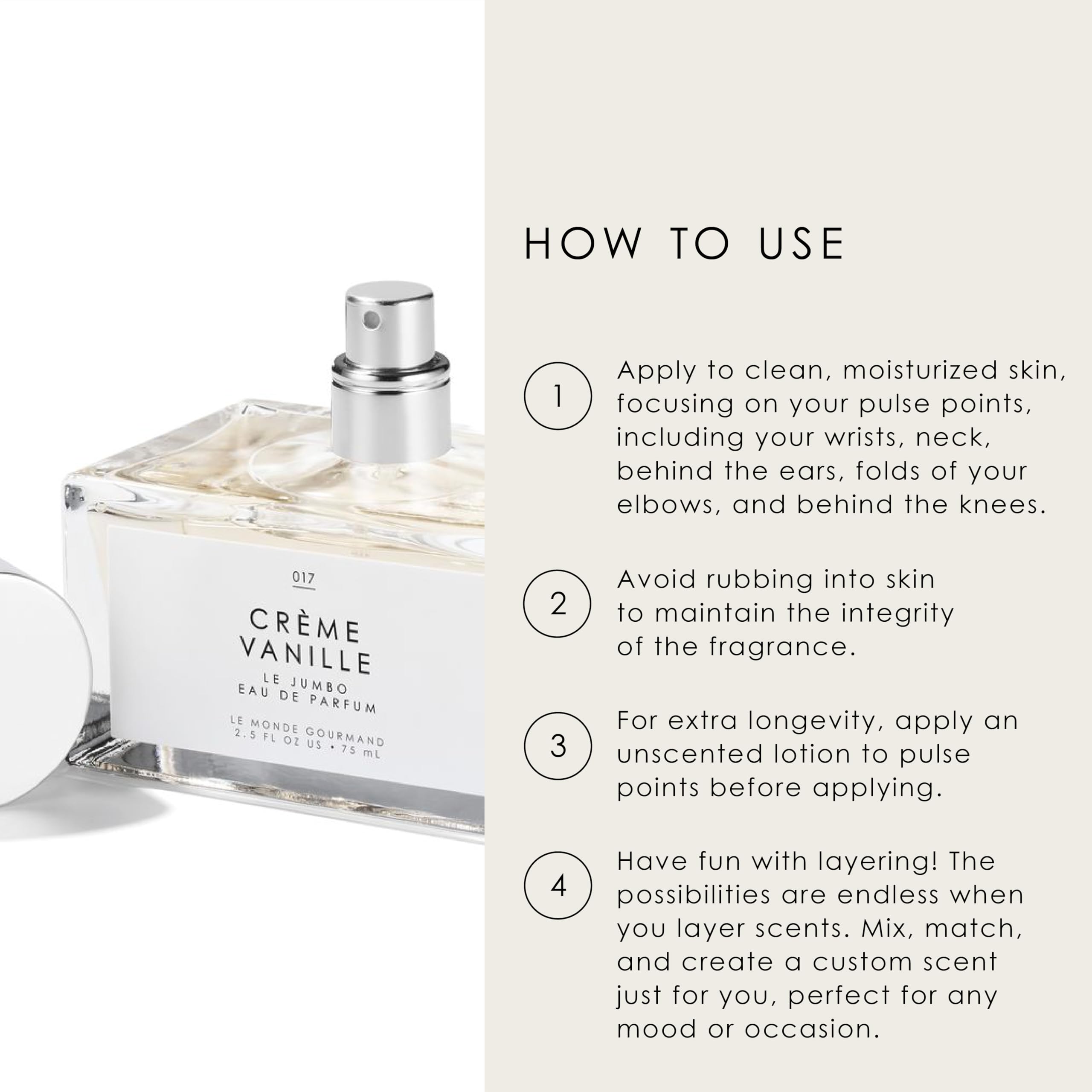 Le Monde Gourmand Le Jumbo Crème Vanille Eau de Parfum – 75 ml, Vanilla, Jasmine & Amber Notes