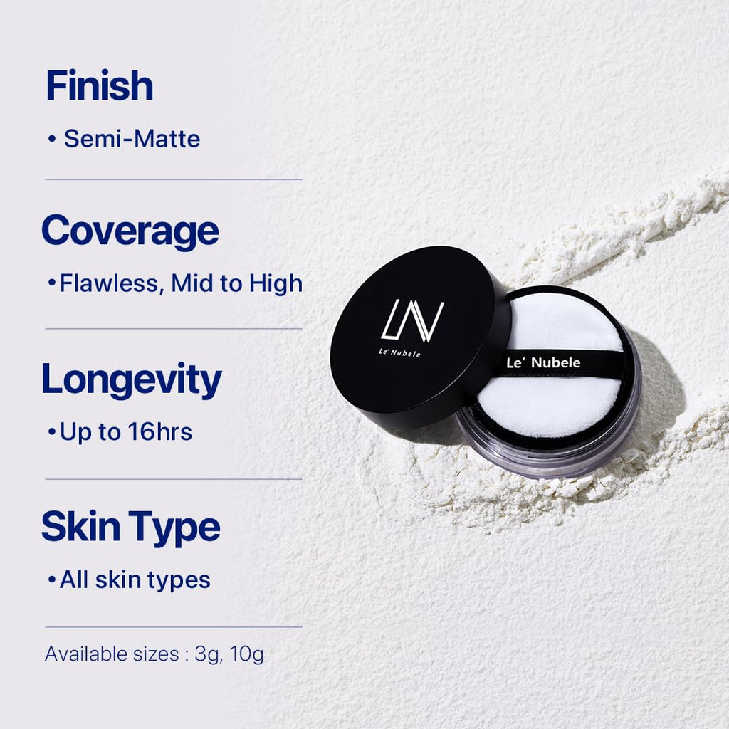 Le Nubele Azulene Face Cover Fixing Powder | Translucent Setting, Matte Finish