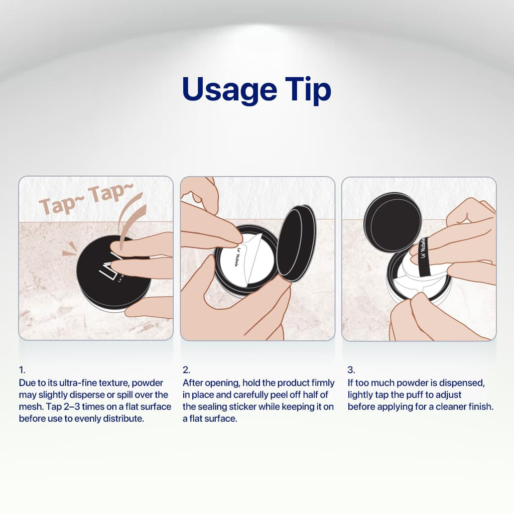 Le Nubele Azulene Face Cover Fixing Powder | Translucent Setting, Matte Finish