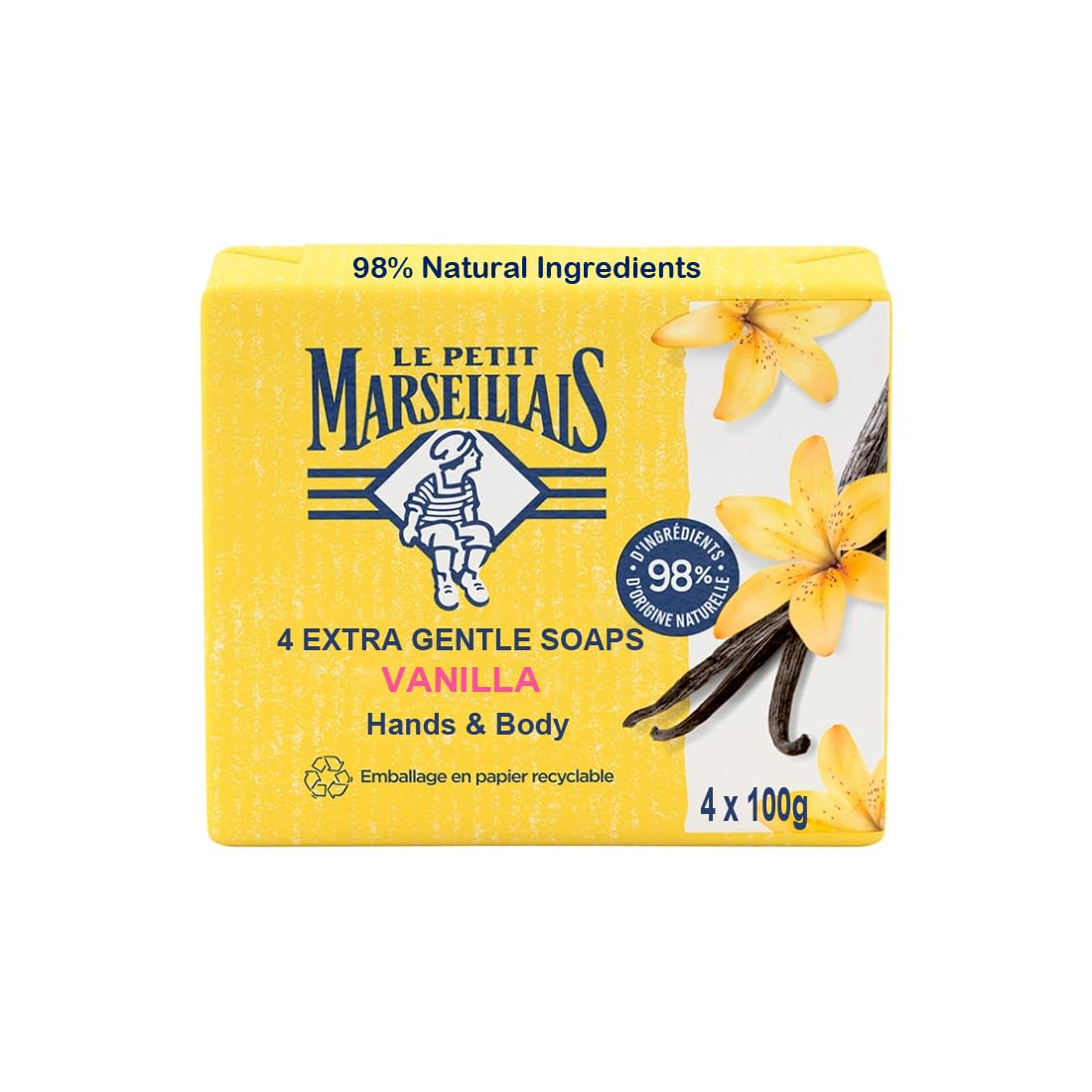 Le Petit Marseillais Vanilla Solid Bath Soap – 4x100g, Sent Directly From France