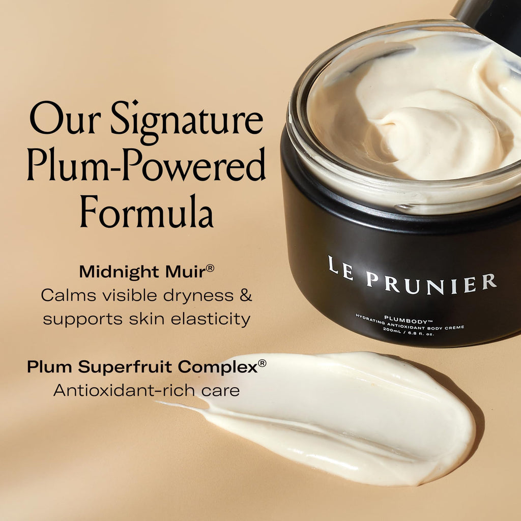 Le Prunier Plumbody – Clinically Proven Hydration & Firming Body Cream with Midnight Muir Plum Extract | Clean Vegan Lotion | 6.8 oz