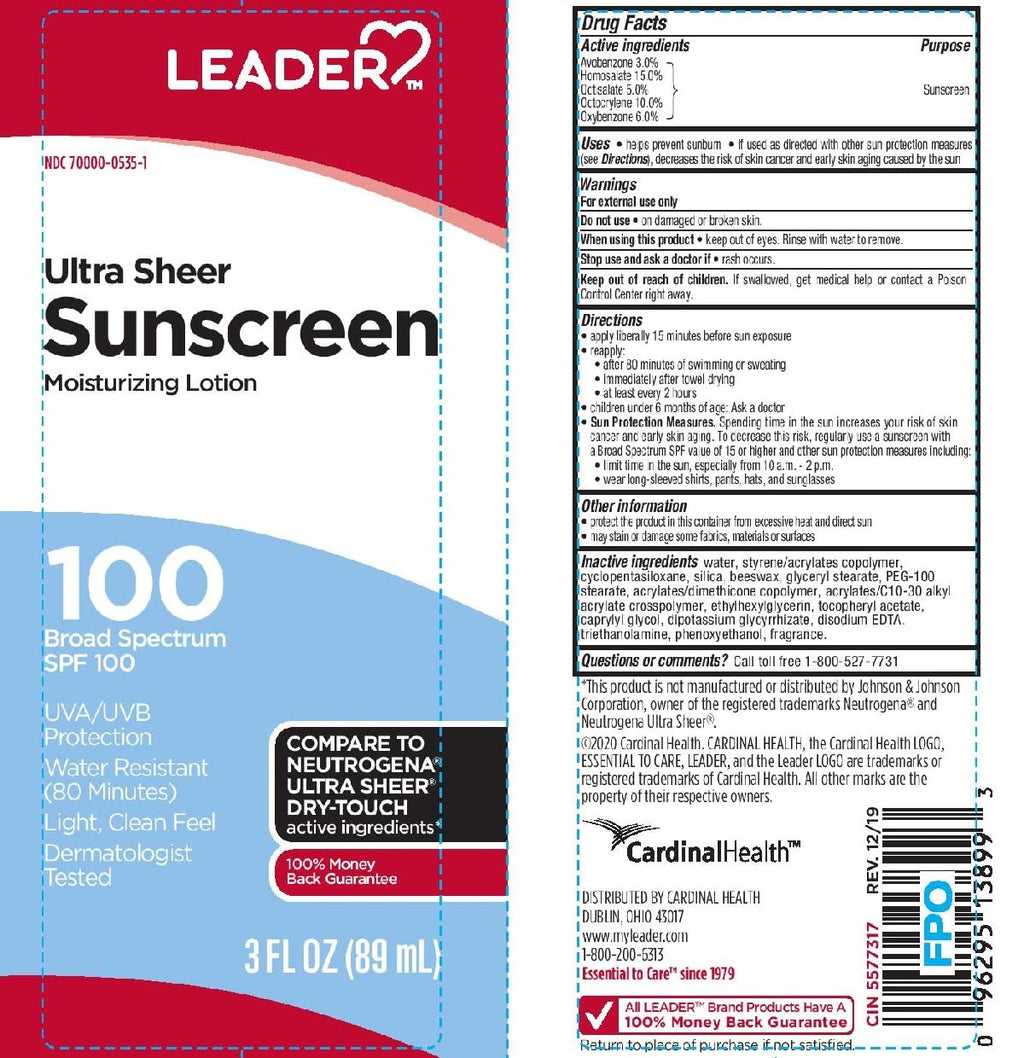 LEADER Travel Sunscreen SPF 100+ | Ultra Sheer Dry-Touch, Water-Resistant, Non-Greasy Lotion - 3 Oz (2 Pack)
