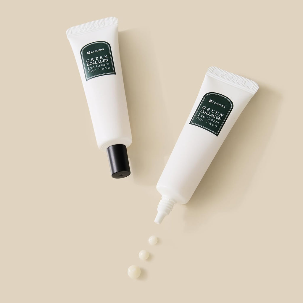 LEADERS Green Collagen Eye Cream for Face – Vegan Anti-Aging Eye Treatment, 30ml