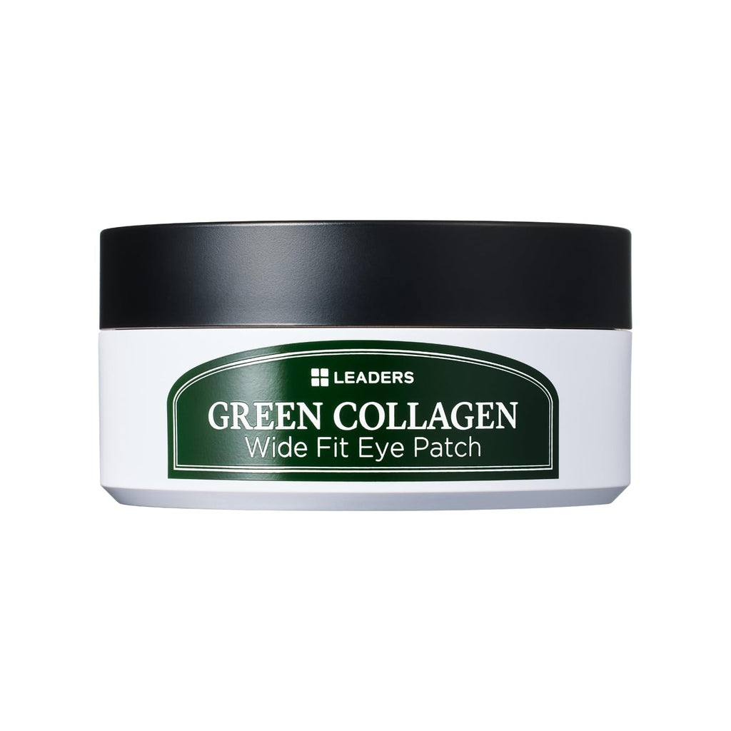 LEADERS Green Collagen Wide Fit Eye Patch – Vegan Hydrogel for Sensitive Skin & Multi-Area Firming