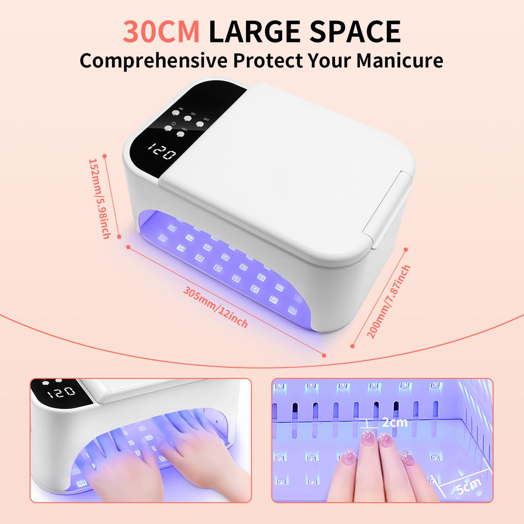 LEDSUUEI 288W UV Nail Lamp – 3-in-1 Gel Nail System with 108 LEDs