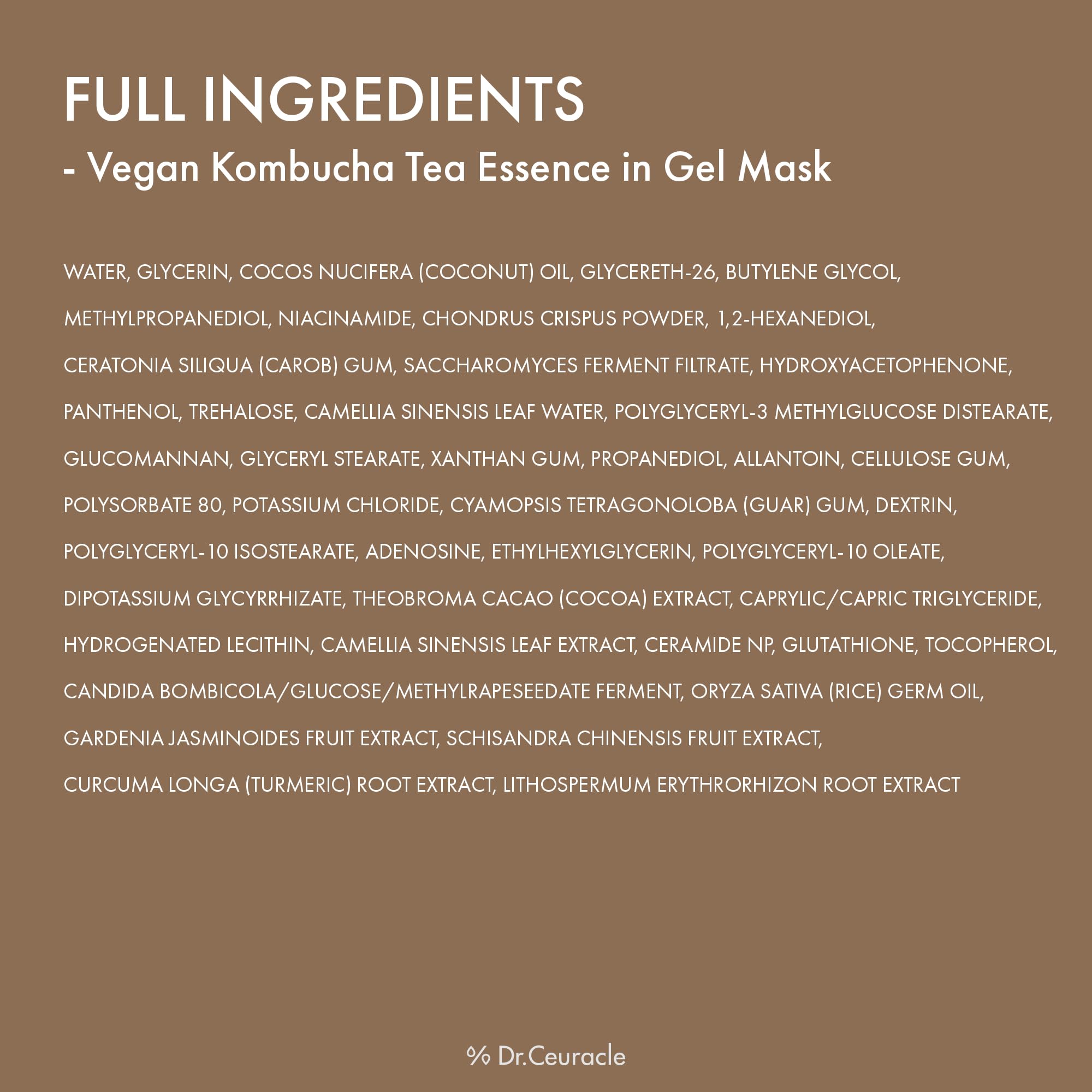 Leegeehaam Dr.Ceuracle Vegan Kombucha Gel Mask – Deep Hydration & Glass Glow Skin (4 Count)