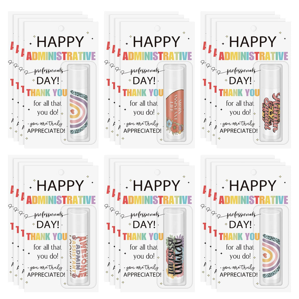 Leelosp 24 Pcs Administrator Appreciation Lip Balm Gift Set – Bulk Gifts for Admins