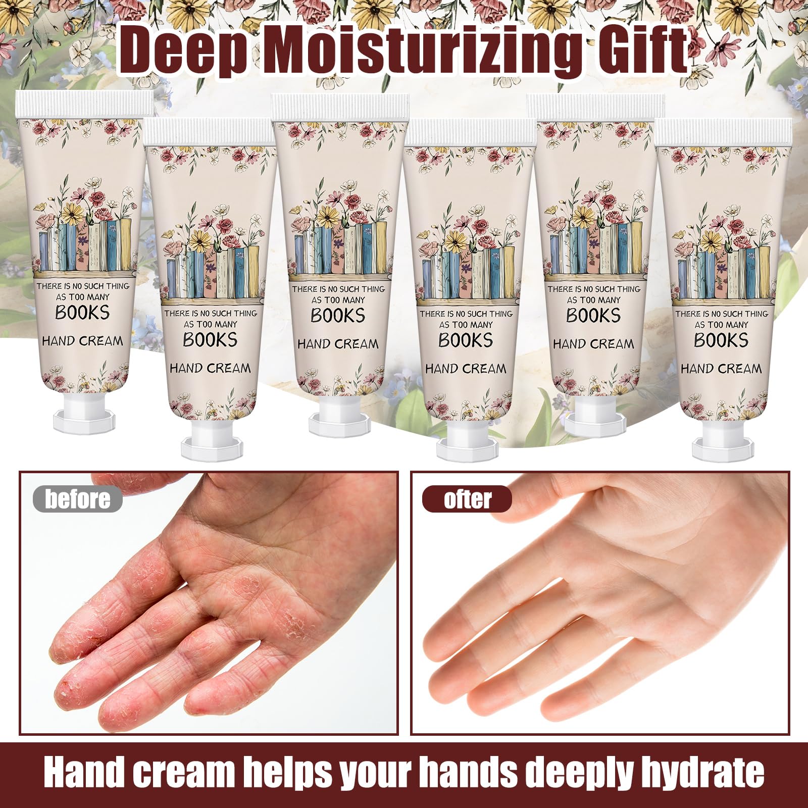 Leelosp 48-Pcs Book Lover Hand Cream Gift Set – Travel-Size Moisturizers for Women