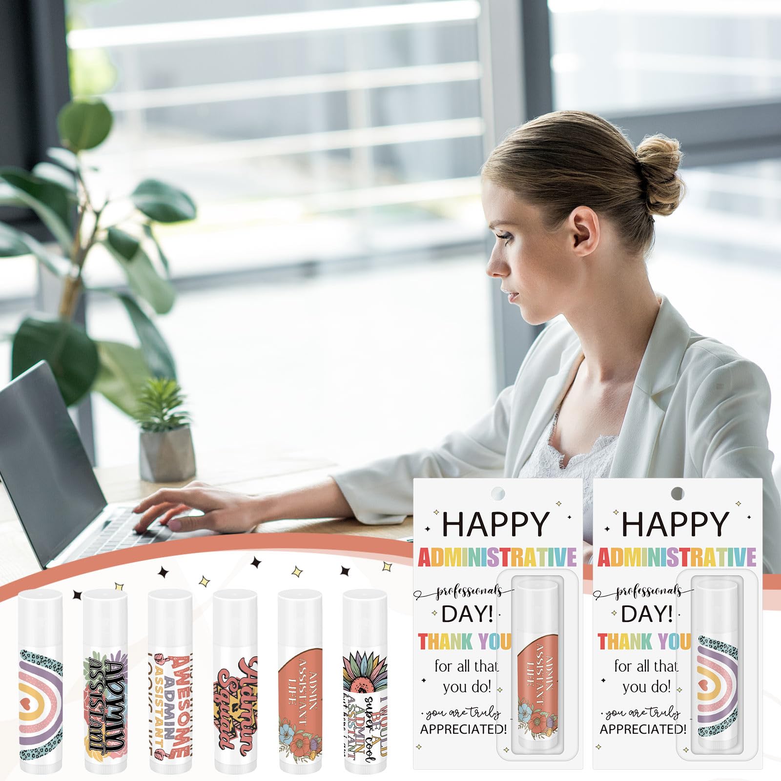 Leelosp 24 Pcs Administrator Appreciation Lip Balm Gift Set – Bulk Gifts for Admins