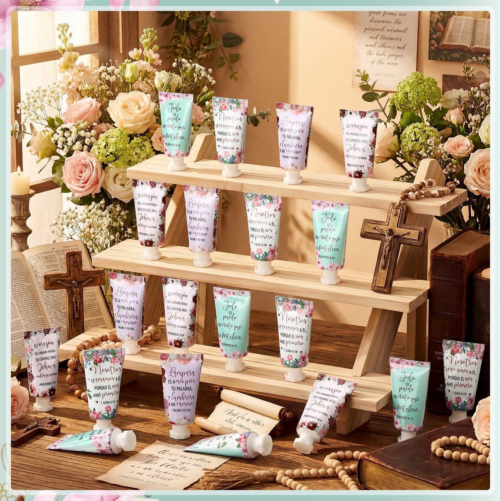Leelosp 48-Piece Hand Cream Gift Set — Bible Verse, Inspirational Christian Gift for Mom and Women (30ml Each)