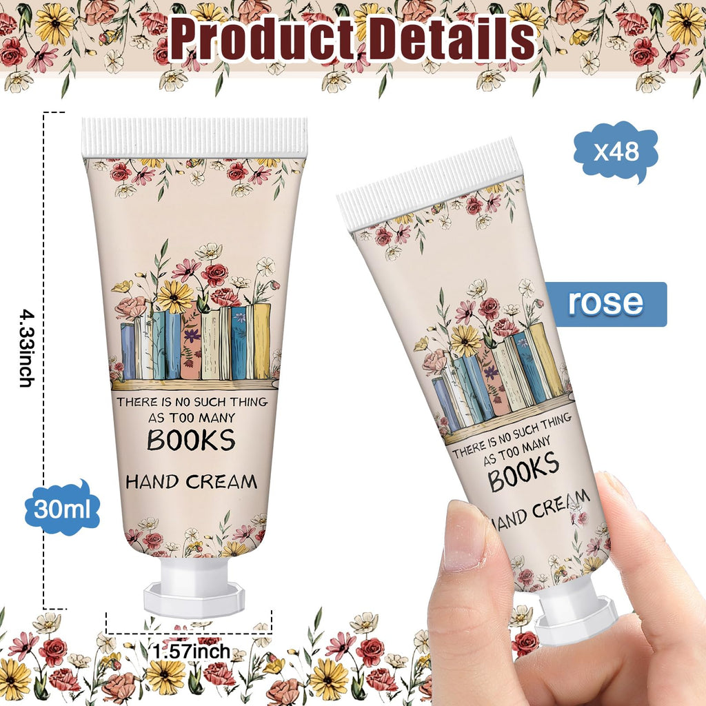 Leelosp 48-Pcs Book Lover Hand Cream Gift Set – Travel-Size Moisturizers for Women