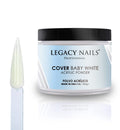 Legacy Nails Professional Cover Acrylic Powder – 4oz Baby White for French Nail Art