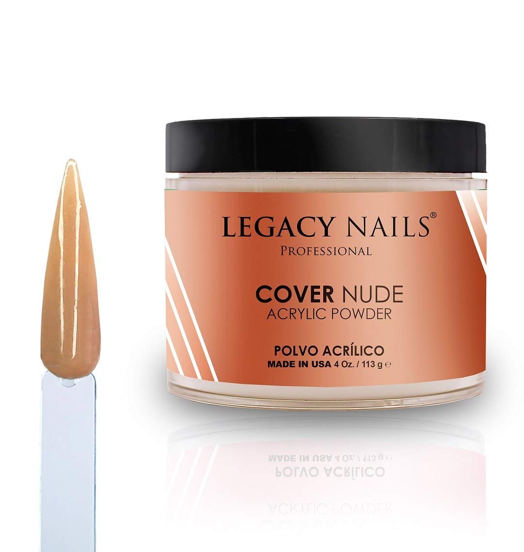 Legacy Nails Professional Cover Acrylic Powder Nude – 4 oz | Self-Leveling, Natural Look