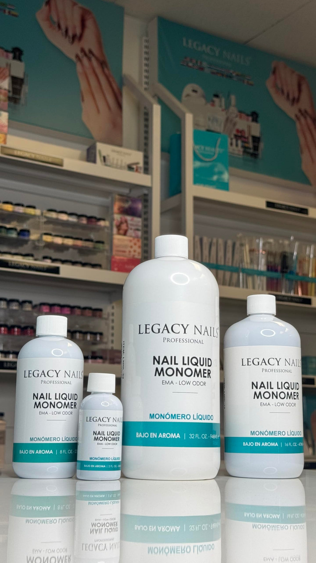 Legacy Nails Professional Nail Liquid Monomer – MMA-Free, Low Odor, Acetone-Free, 236ml for Extensions & Sculpting