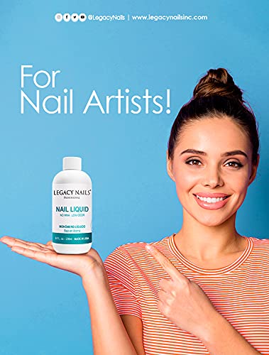 Legacy Nails Professional Nail Liquid Monomer – MMA-Free, Low Odor, Acetone-Free, 236ml for Extensions & Sculpting