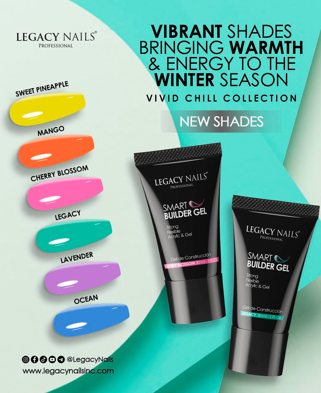 LEGACY NAILS Smart Builder Gel 1oz — Odor-Less, Full-Color Coverage, Sculpting Extensions (Sweet Pineapple)