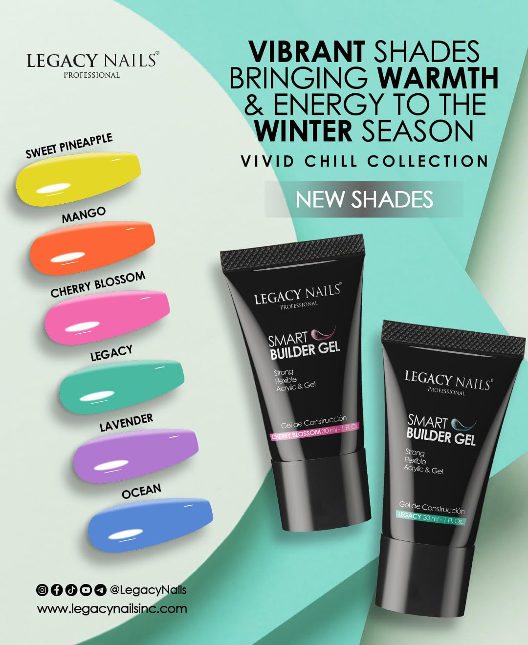 LEGACY NAILS Smart Builder Gel 1oz — Odor-Less, Full-Color Coverage, Sculpting Extensions (Sweet Pineapple)