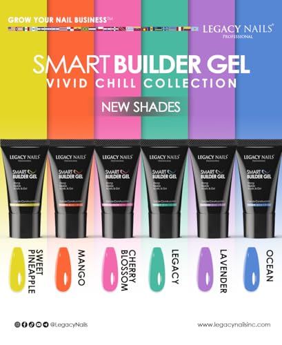 LEGACY NAILS Smart Builder Gel 1oz — Odor-Less, Full-Color Coverage, Sculpting Extensions (Sweet Pineapple)