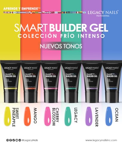 LEGACY NAILS Smart Builder Gel 1oz — Odor-Less, Full-Color Coverage, Sculpting Extensions (Sweet Pineapple)