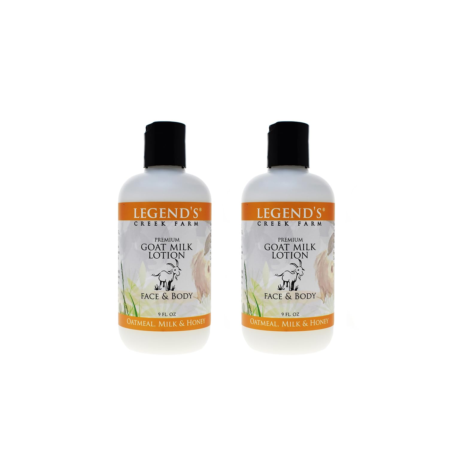 Legend's Creek Goat Milk Lotion – 9 oz Oatmeal Milk & Honey (2-Pack)