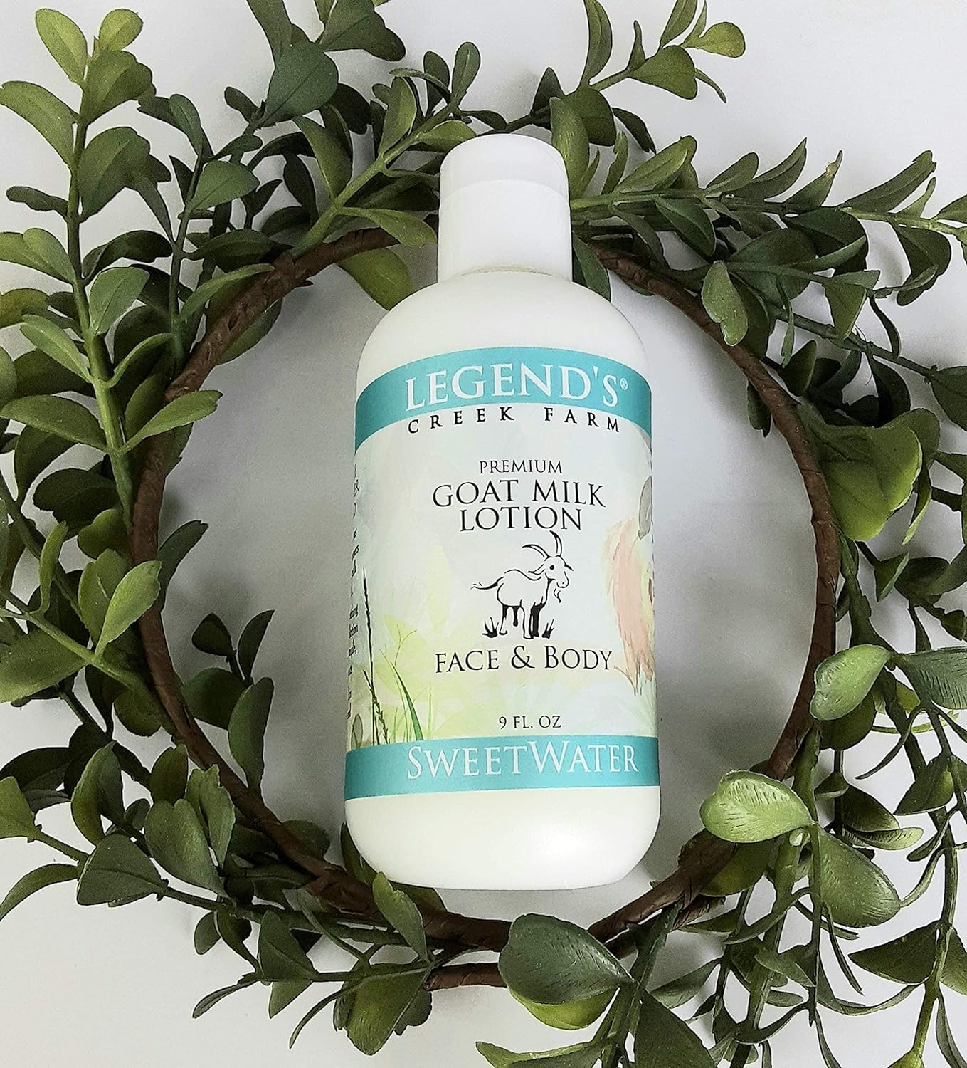 Legend's Creek Farm Goat Milk Lotion – 9 oz Moisturizing Body, Hand & Face (2-Pack) Sweetwater