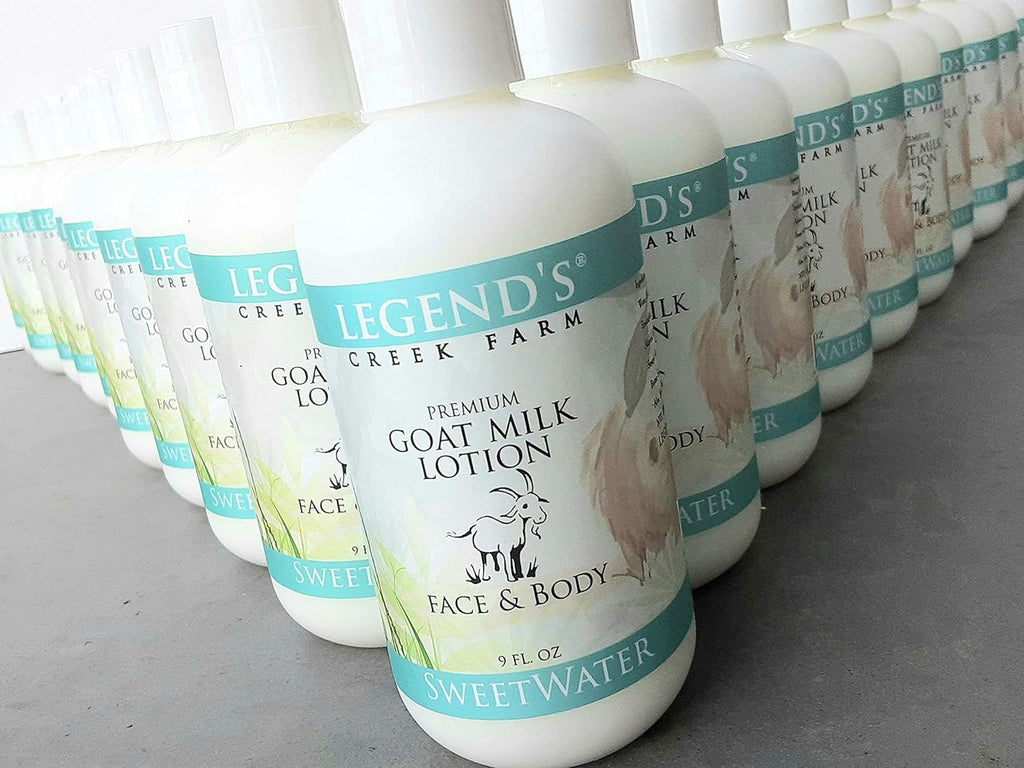 Legend's Creek Farm Goat Milk Lotion – 9 oz Moisturizing Body, Hand & Face (2-Pack) Sweetwater