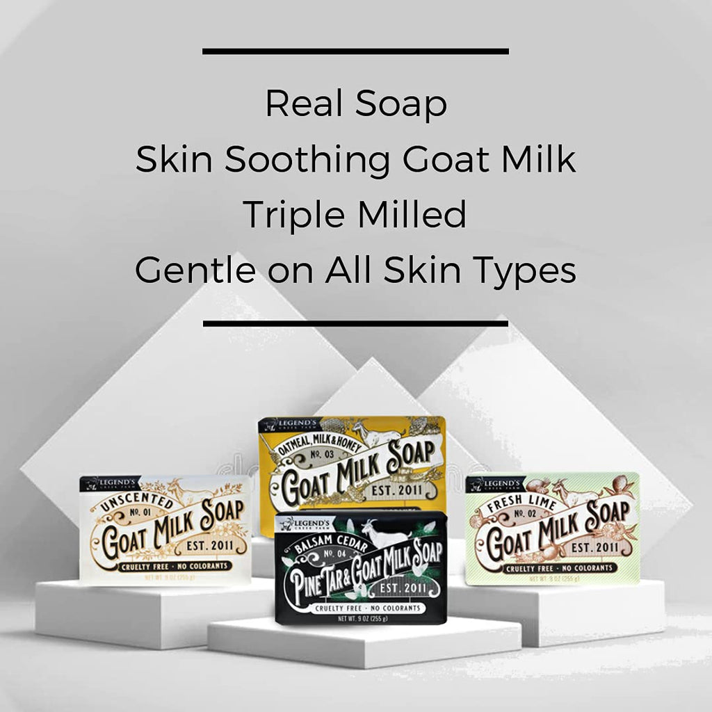 Legend's Creek Farm Goat Milk Soap – Triple Milled Moisturizing Bar for Hands & Body (9 oz)