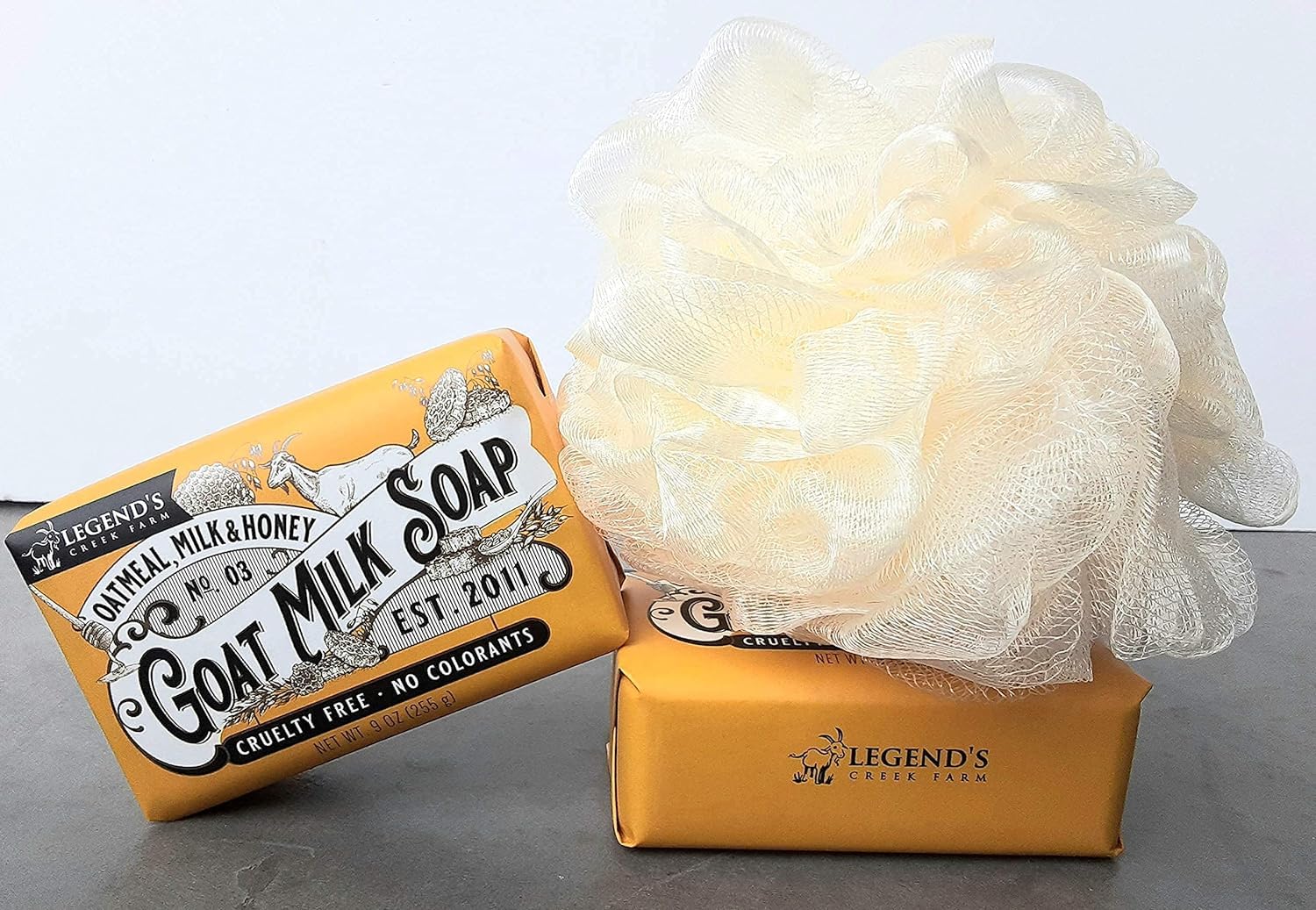 Legend's Creek Goat Milk Soap – Triple Milled 9 oz (Oatmeal, Milk & Honey) Pack of 2