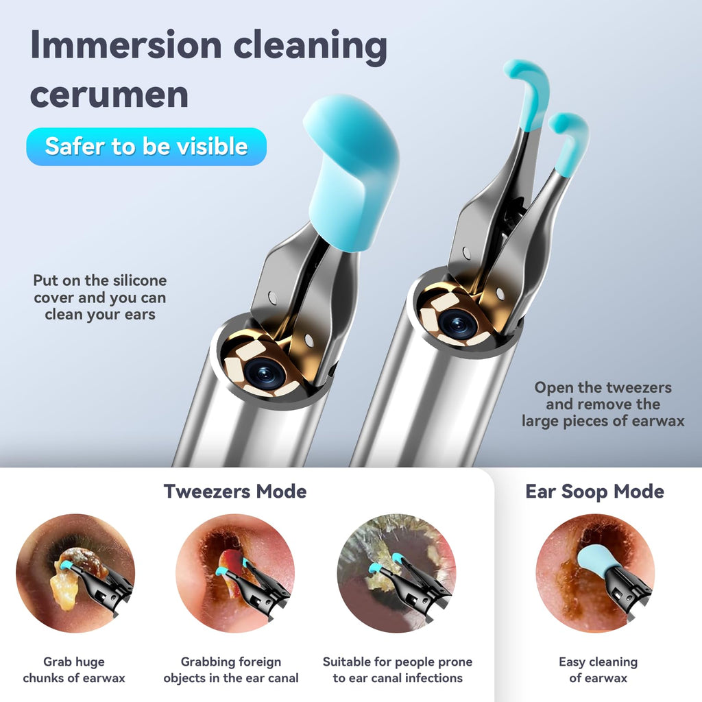 LEIPUT Ear Cleaner Tweezers with 6 Ear Spoon – Otoscope & Earwax Removal Kit