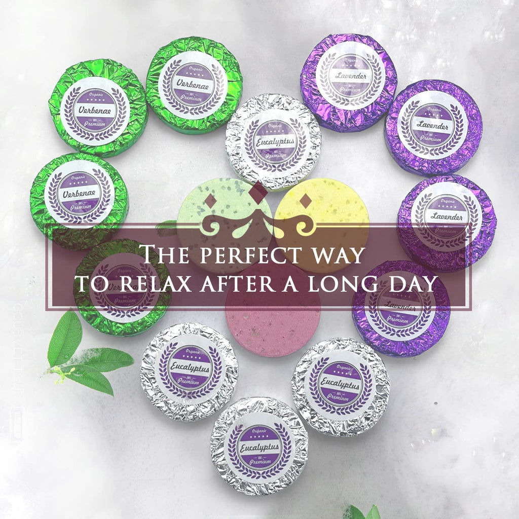 leoce Shower Steamers Gift Set – 45pcs Lavender, Verbena & Eucalyptus Aromatic Tablets