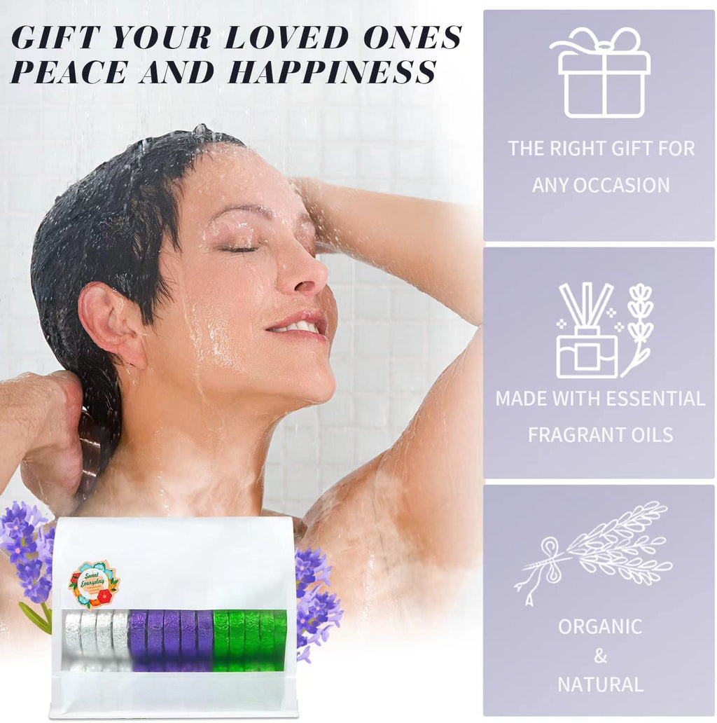 leoce Shower Steamers Gift Set – 45pcs Lavender, Verbena & Eucalyptus Aromatic Tablets