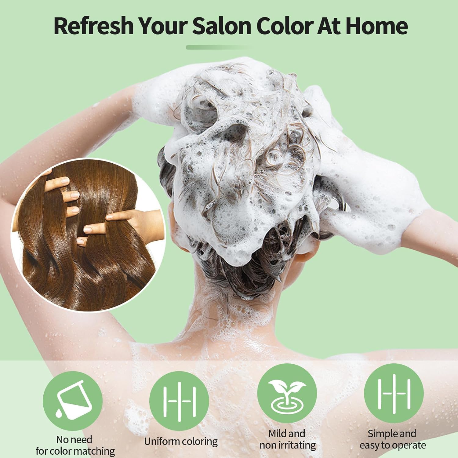 Leorx 2-Pack Hair Dye Shampoo – 3-in-1 Brown Color Shampoo for Quick At-Home Color