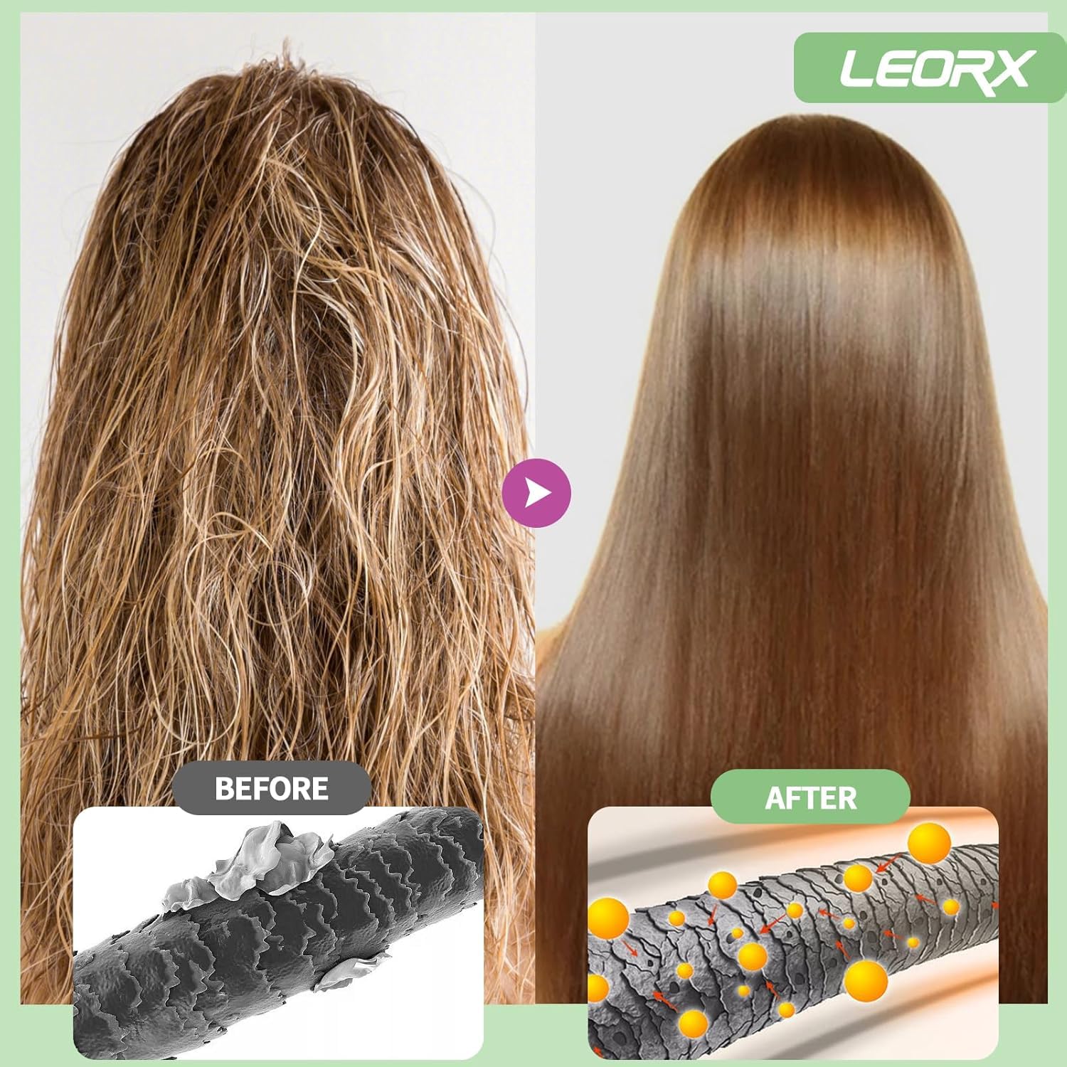 Leorx 2-Pack Hair Dye Shampoo – 3-in-1 Brown Color Shampoo for Quick At-Home Color