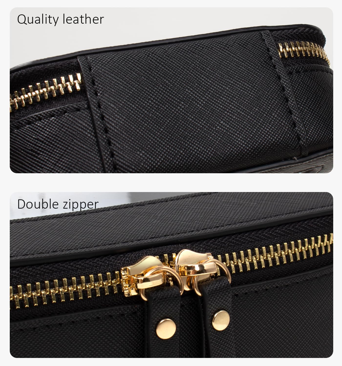 LETGO Clear Makeup Bags - TSA Approved Transparent Travel Organizer (Large Black)