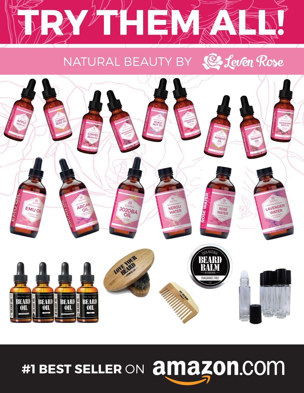 Leven Rose Carrot Seed Oil – 100% Pure Cold-Pressed Oil, 2 oz