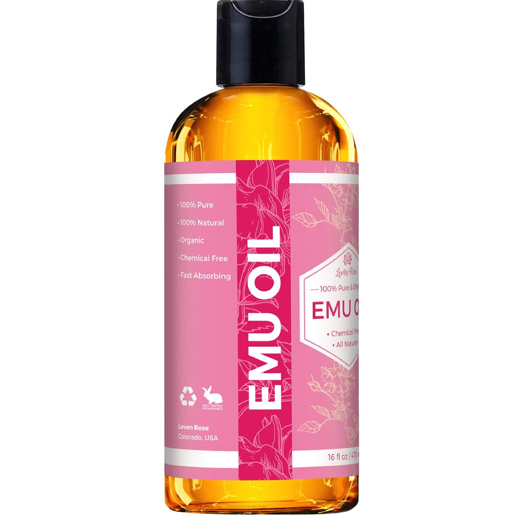 Leven Rose Emu Oil 100% Pure – 16 oz Natural Scar Minimizer & Anti‑Aging Moisturizer