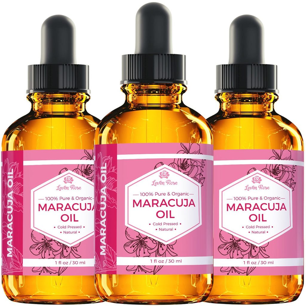Leven Rose Maracuja Oil | 100% Pure Passion Fruit Seed Oil for Skin, Hair & Nails | 1 oz