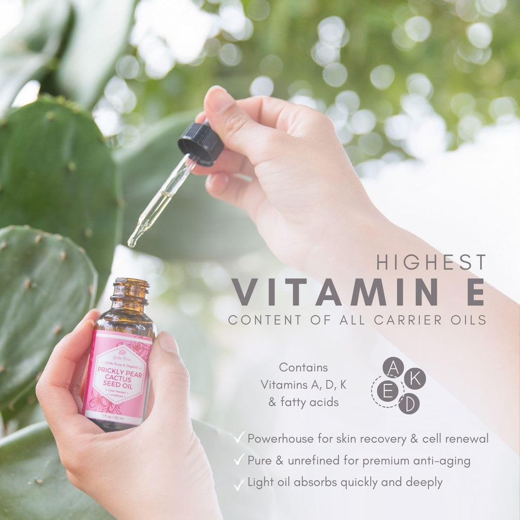 Leven Rose Prickly Pear Seed Oil – 100% Pure Organic Barbary Fig Oil, Cold-Pressed, 1 oz