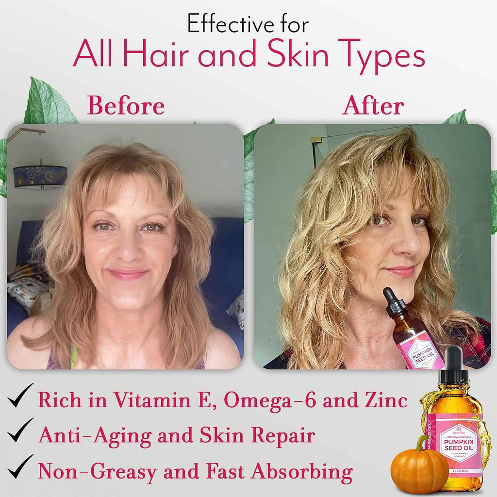 Leven Rose Pumpkin Seed Oil for Hair Growth – 2 oz Pure Cold-Pressed Oil for Skin, Hair & Nails