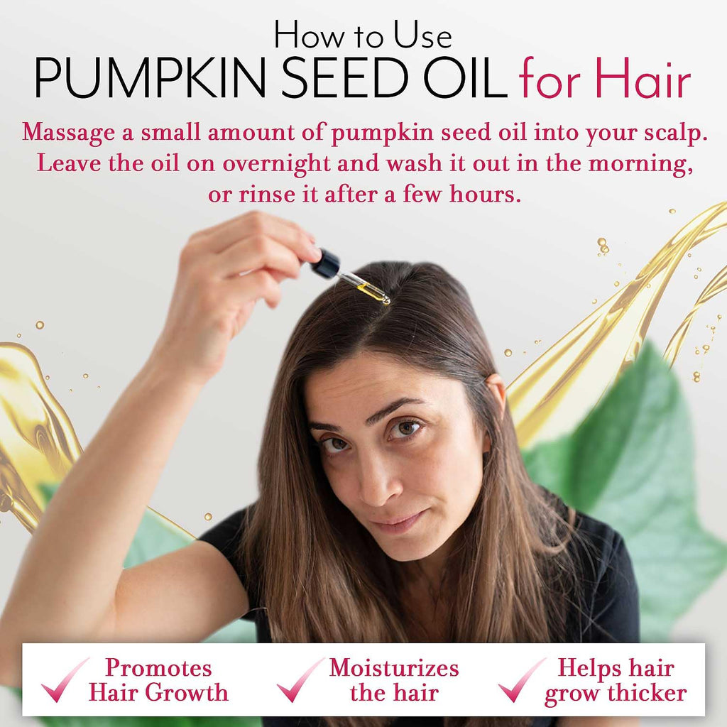Leven Rose Pumpkin Seed Oil for Hair Growth – 2 oz Pure Cold-Pressed Oil for Skin, Hair & Nails