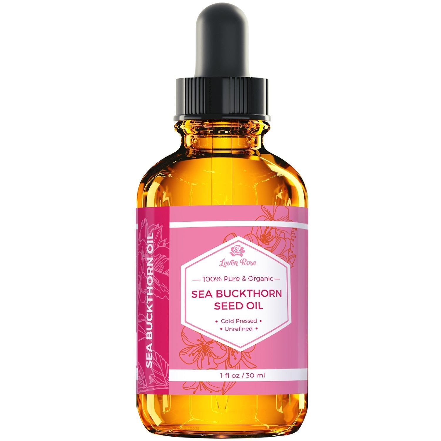 Leven Rose Sea Buckthorn Oil – 100% Pure Unrefined Cold-Pressed (1 oz)