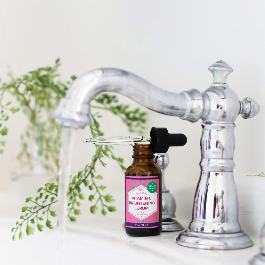 Leven Rose Vitamin C Brightening Serum – 100% Natural Face Serum, Hydration & Radiant Glow (1 oz)