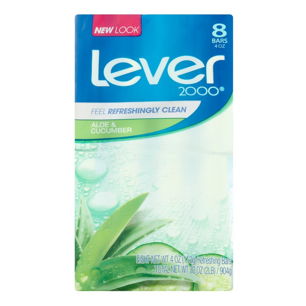 Lever 2000 Bar Soap – Aloe & Cucumber, 4 oz Bars, 8 ea (5 Pack)