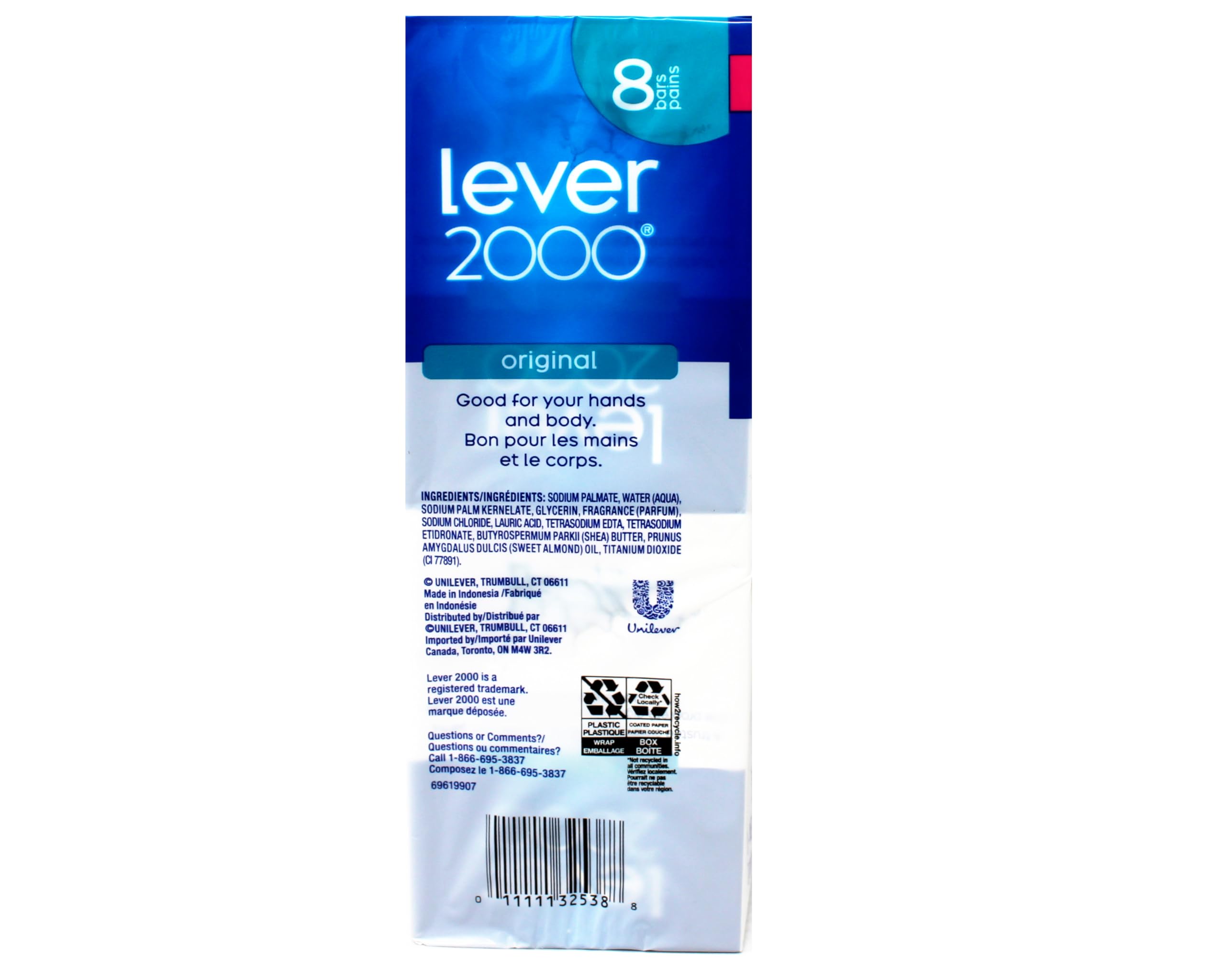 Lever 2000 Original Refreshing Bar Soap – 3.75 oz, 8 Bars per Pack (Pack of 2)