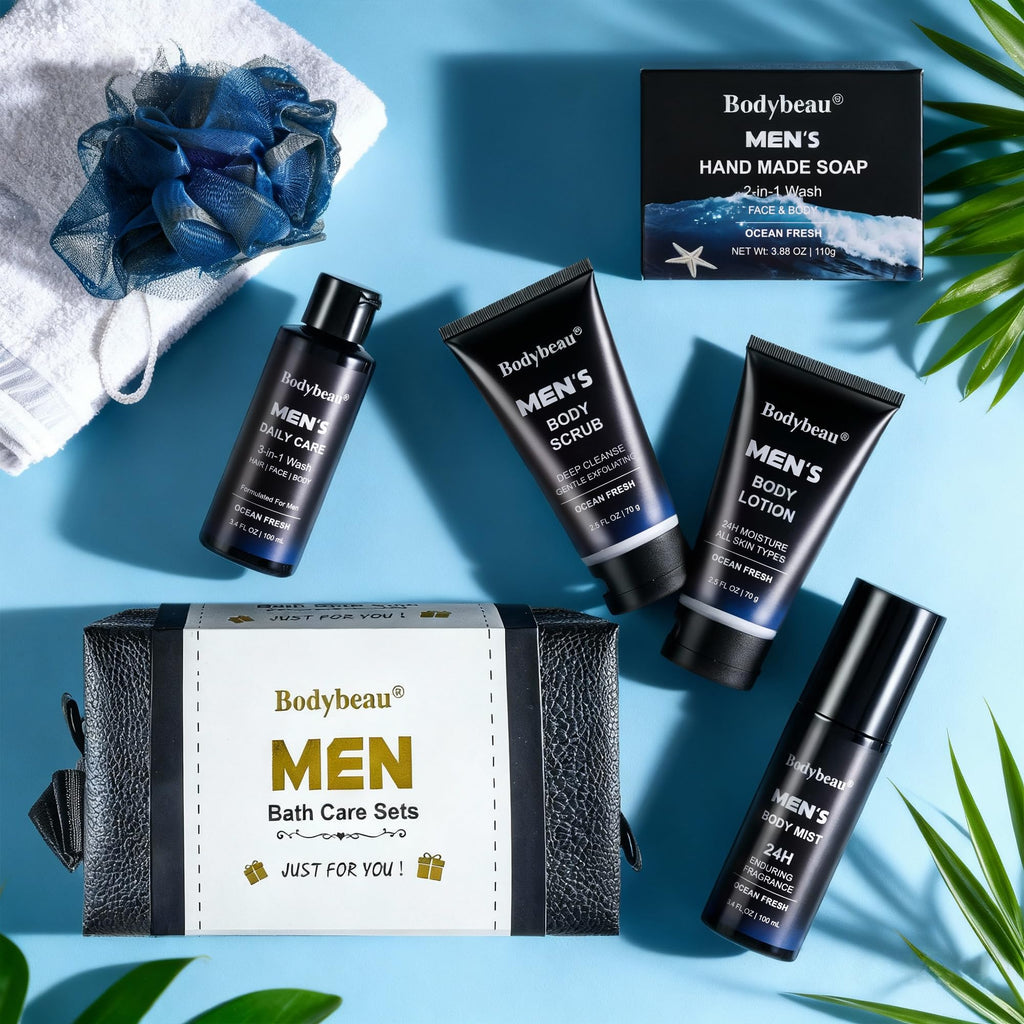 Le Vital Men's Grooming Kit - 7-Piece Luxury Bath & Body Gift Set