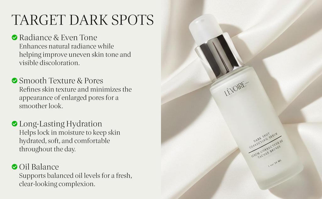 LEVOIRE SKIN Dark Spot Correcting Serum | 5% Niacinamide, Hyaluronic Acid | Even Tone & Refines Pores | 1 oz