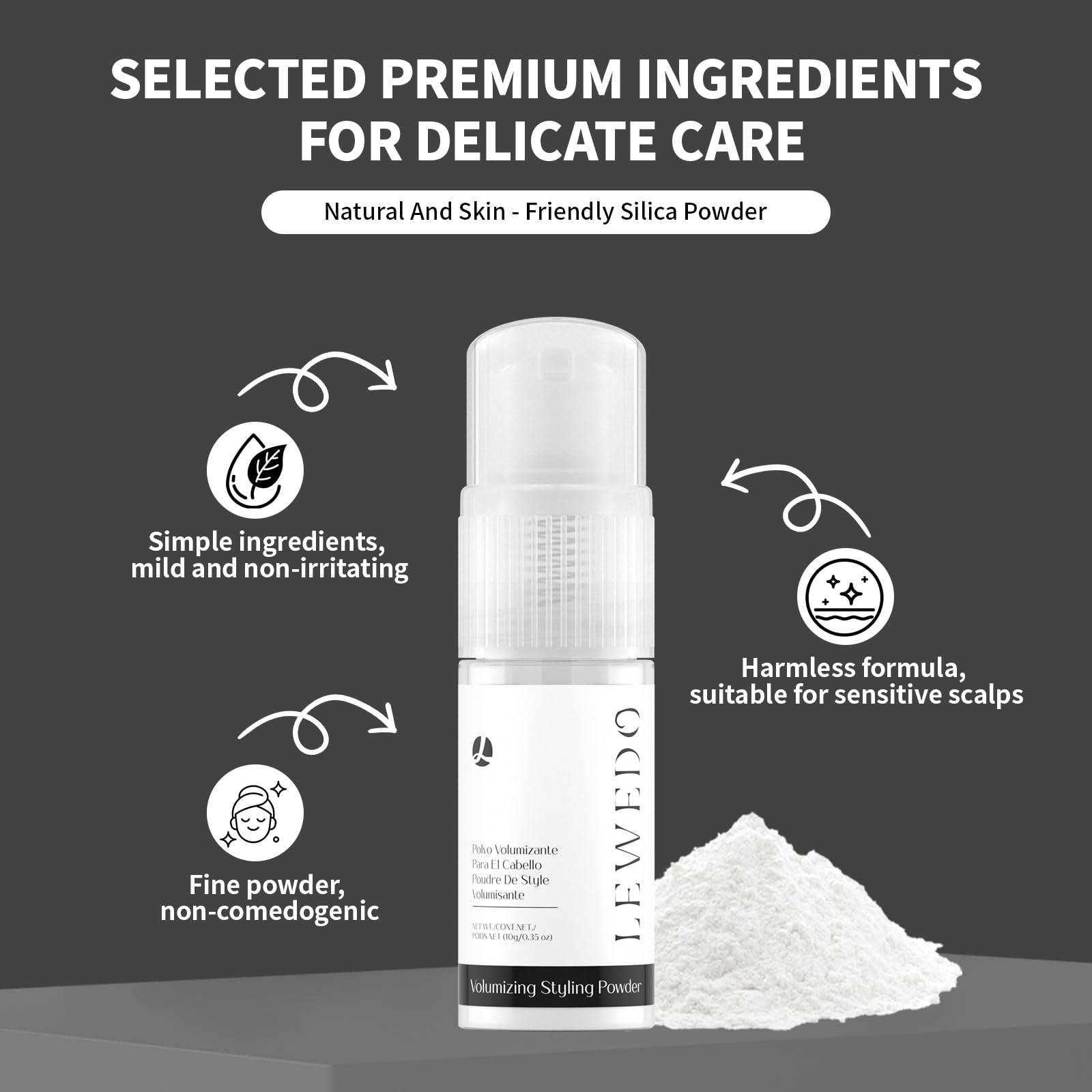 lewedo Volumizing Styling Powder – 10G Spray Bottle (2-Pack) for Natural Volume, Texture & Matte Oil Control