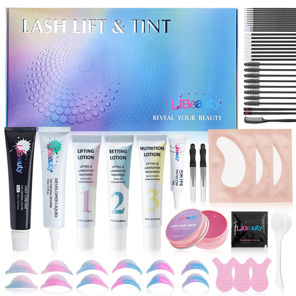 Libeauty Lash Lift & Black Color Kit — 4-in-1 Eyelash Perm & Brow Lamination at Home